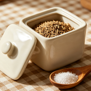 Simple Off-White Square Ceramic Seasoning Jar